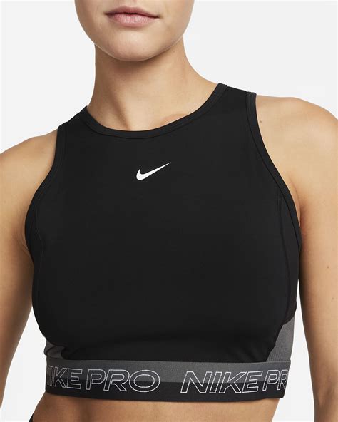 nike pro cropped trainings-tanktop für damen grau|Nike Pro Dri.